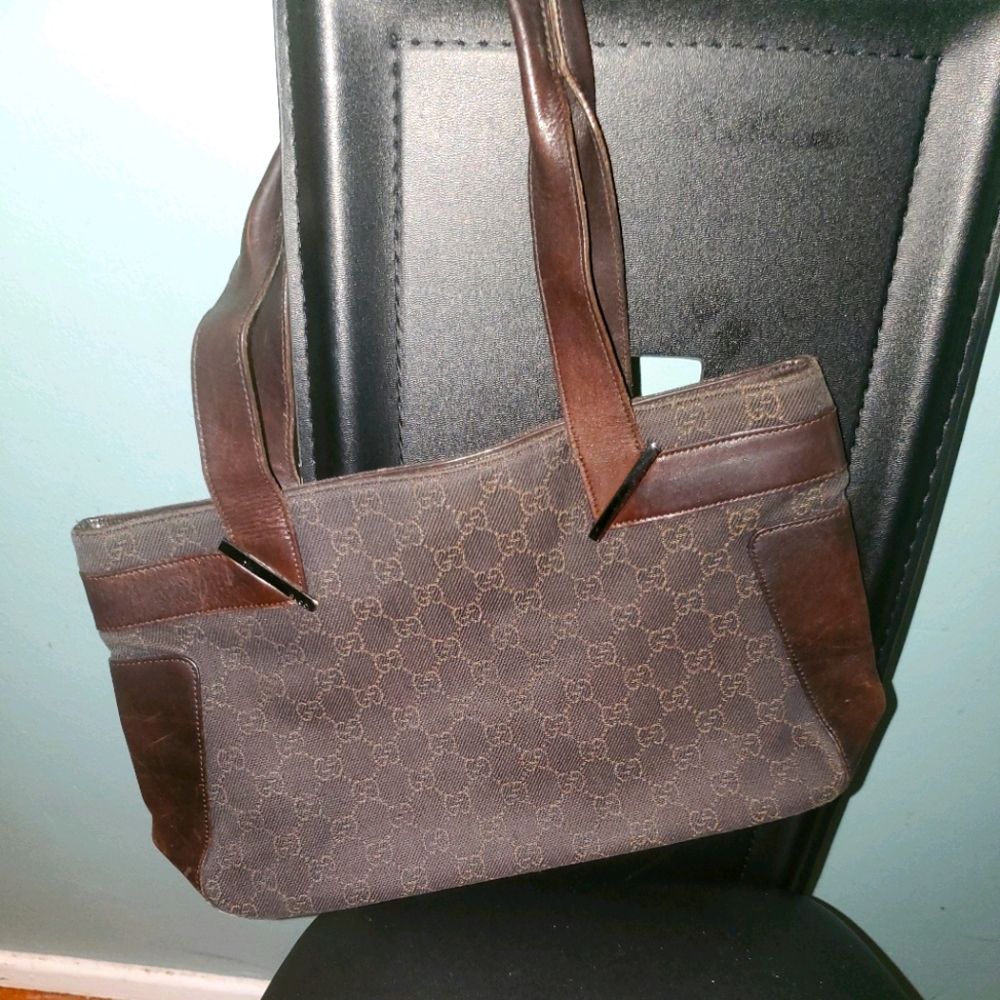 Brown Cloth Vintage Gucci Hobo